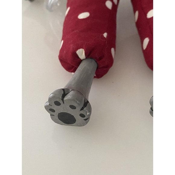 Elephant Toy Beaded Filled Soft Polka Dot Body Hand Painted Face Hands Feet Vtg - Picture 9 of 16